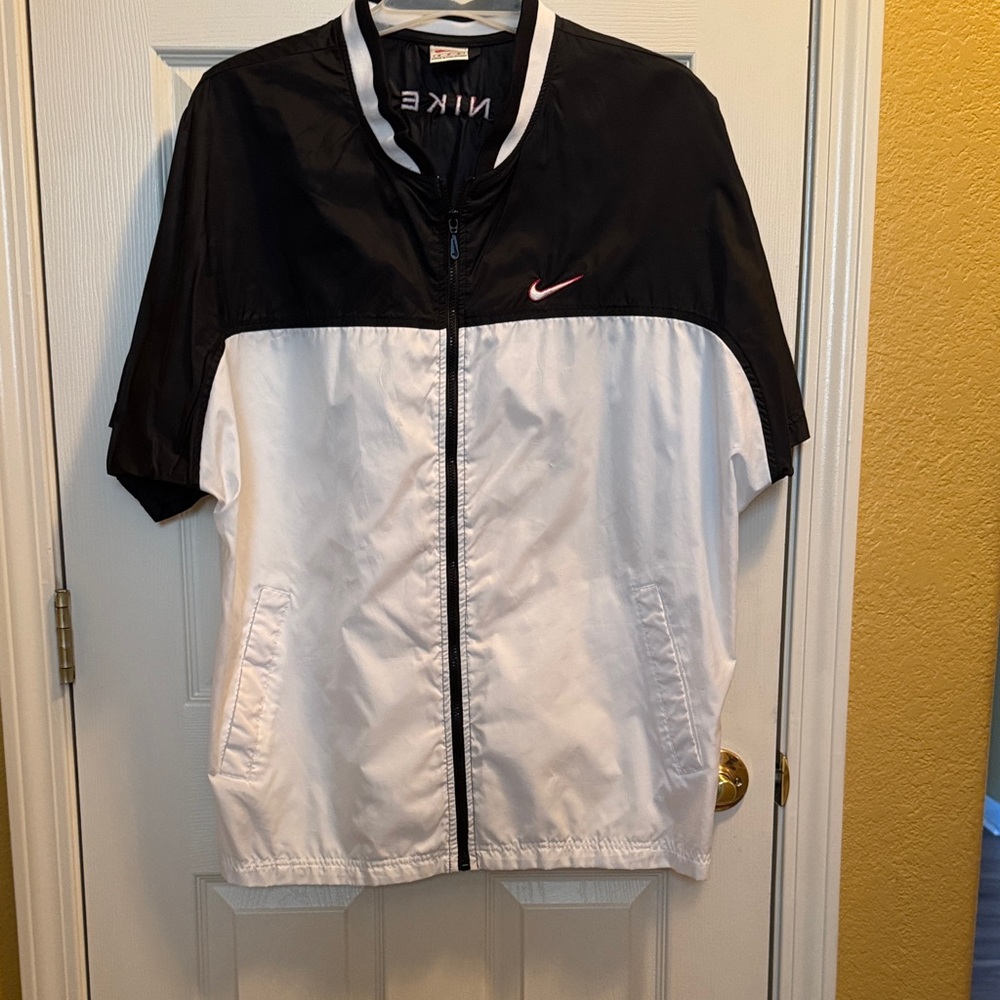 Nike Black and White Zip-Up Jacket